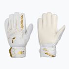 Kinder-Torwarthandschuhe Reusch Attrakt AB1 Solid Junior white/gold