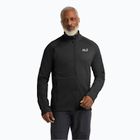 Herren-Trekking-Fleecejacke Jack Wolfskin Peak District Full Zip schwarz