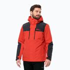 Jack Wolfskin Herren Jasper 3in1 starke rote Regenjacke