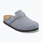 Badelatschen BIRKENSTOCK Boston Suede Leather stone blue