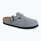 Badelatschen BIRKENSTOCK Boston Suede Leather stone blue