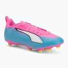 Kinder Fußballschuhe PUMA Ultra 6 Play FG/AG Jr poison pink/puma white/sun stream/bright aqua/puma black