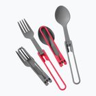 MSR Folding Utensils Löffel & Gabel 4 rot/grau Besteckset