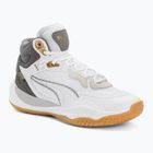 Herren-Basketball-Schuhe PUMA Playmaker Pro Mid Trophäen aschgrau/Gusseisen/Puma Gold