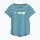 Damen-Trainings-T-Shirt PUMA Fit Logo Ultrabreathe Fettblau/Schnellgrün