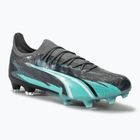 PUMA Ultra Ultimate Rush FG/AG stark grau/puma weiß/electro aqua Fußballschuhe