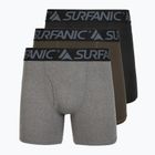 Herren Thermo-Boxershorts Surfanic Carbondri 3 Paar Black/Grey/Khaki