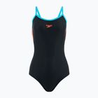 Speedo Frauen einteiliger Badeanzug Dive Thinstrap Muscleback schwarz / vulkanisch orange