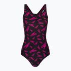 Speedo Boom Logo Allover Medalist einteiliger Badeanzug für Damen G118 schwarz/rosa 12199G118