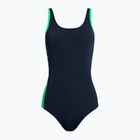 Einteiliger Badeanzug Damen Speedo Boom Logo Splice Muscleback dunkelblau-grün 68-129