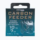 Drennan Carbon Feeder methode vorfach haken und widerhaken + schnur 8pc braun HNCFDM016