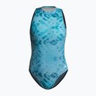 Damen-Einteiler Badeanzug ZONE3 High Neck Costume teal tie dye
