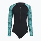 Damen-Einteiler Badeanzug ZONE3 Long Sleeve teal tie dye