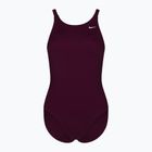 Nike Hydrastrong Solid Fastback einteiliger Badeanzug für Damen, bordeauxfarben NESSA001-614