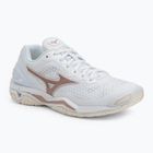Damen-Handballschuhe Mizuno Wave Stealth V weiß/rose/schneeweiß