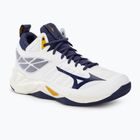 Volleyballschuhe Mizuno Wave Dimension Mid weiß/blaues Band/mp gold