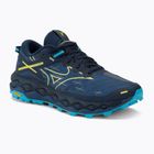 Herren Laufschuhe Mizuno Wave Mujin 10 Kleid blau/scharf grün/Schwimmkappe