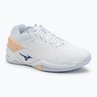 Frauen-Handballschuhe Mizuno Wave Stealth Neo weiß/navy Pfingstrose/Pfirsich parfait