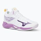 Volleyballschuhe Damen Mizuno Wave Dimension Mid white/patrician purple/quince