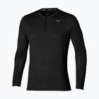 Herren-Langarmshirt Mizuno Dryaeroflow Half Zip schwarz