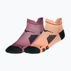 Mizuno Active Training Mid Laufsocken 2 Paar apricot ice/violett quatz