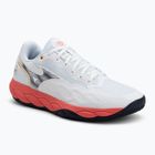Herren-Tennisschuhe Mizuno Wave Enforce Court AC white/baritone blue/calypso coral