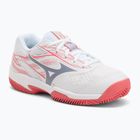 Kinder-Tennisschuhe Mizuno Break Shot 5 Jr CC weiß/blau granit/calypso coral