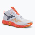 Volleyballschuhe Mizuno Wave Momentum Elite Mid weiß/feurige Koralle 2/Zitrus