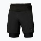 Herren-Laufshorts Mizuno Trail Multipocket 2in1 black
