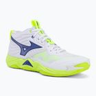 Volleyballschuhe Mizuno Wave Momentum Elite Mid white/lightning yellow/dazzling blue