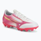 Kinder-Fußballschuhe Mizuno Alfa III Select Jr FG white/fuchsia purple