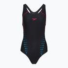 Badeanzug Damen Speedo Allover Panel Laneback black/purple