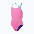 Speedo Kinder-Badeanzug Solid Lane Line Back rosa/blau