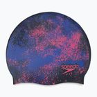 Speedo Reversible Slogan Junior Starburst true cobalt/flare pink Kinder Badekappe