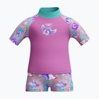 Zweiteiliger Badeanzug für Kinder Speedo Digital Rash Top Set neon violet