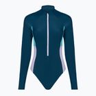 Speedo einteiliger Badeanzug Zip Colorblock dunkelgrün