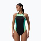 Damen-Einteiler Badeanzug Speedo High Neck Splice Cross Back turquoise gem