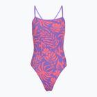 Damen-Einteiler Badeanzug Speedo FL Printed Web Back coral cluster/indigo glow