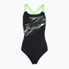 Damen-Einteiler Badeanzug Speedo Medley Logo Medalist anthracite/clover