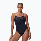 Damen-Badeanzug Speedo Endurance+ Logo Thin Strap anthracite