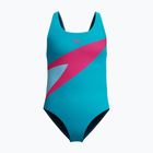 Einteiliger Kinder-Badeanzug Speedo Hyperboom Butterfly Back mayan blue/margarita pink