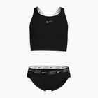Zweiteiliger Kinder-Badeanzug Nike Logo Tape Crossback Midkini schwarz
