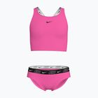 Zweiteiliger Kinder-Badeanzug Nike Logo Tape Crossback Midkini hyper pink