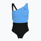 Nike Color Block Asymmetrical Monokini Kinder Badeanzug Schwarz