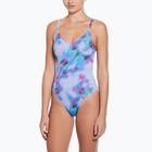 Nike Floral Blur V-Neck Damen-Badeanzug einteilig Hortensien