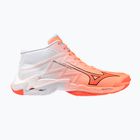 Volleyballschuhe Mizuno Wave Lightning Elite Mid Flamingo Coral/Lava Orange/White