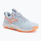 Damen-Volleyballschuhe Mizuno Wave Momentum Elite blue finch/white/lava orange