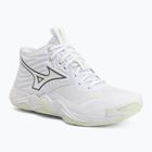 Damen-Volleyballschuhe Mizuno Wave Momentum Elite Mid white/balsam green/ambrosia