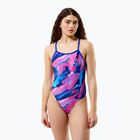Damen-Einteiler Badeanzug Speedo FL Printed Turnback brushy glitch/hope