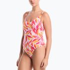 Damen-Einteiler Badeanzug Nike V-Neck desert pink